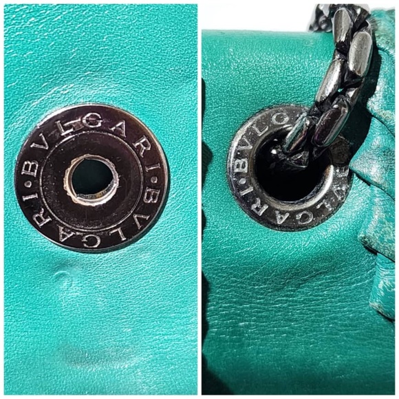 SOLD***Authentic BVLGARI Plissé Serpenti Forever Flap Bag Green - Picture 10 of 16